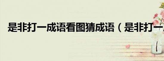 是非打一成语看图猜成语（是非打一成语）