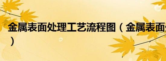 金属表面处理工艺流程图（金属表面处理工艺）