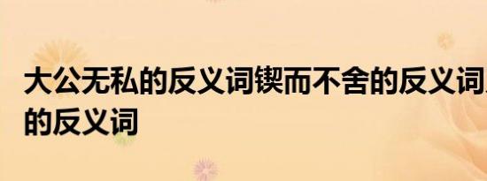 大公无私的反义词锲而不舍的反义词见义勇为的反义词