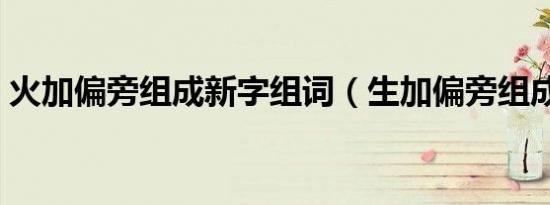 火加偏旁组成新字组词（生加偏旁组成新字）