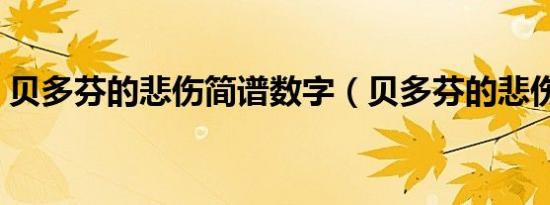 贝多芬的悲伤简谱数字（贝多芬的悲伤简谱）