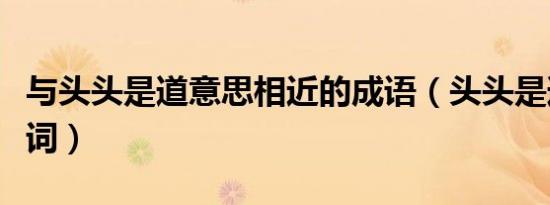 与头头是道意思相近的成语（头头是道的近义词）