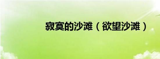 寂寞的沙滩（欲望沙滩）
