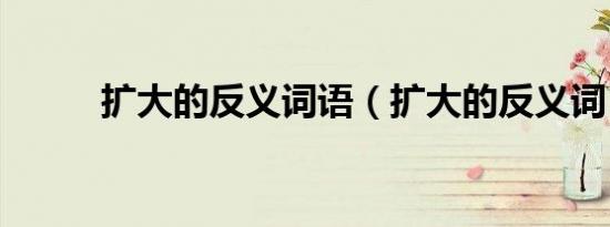 扩大的反义词语（扩大的反义词）