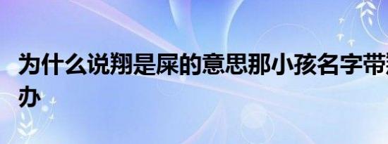 为什么说翔是屎的意思那小孩名字带翔可怎么办