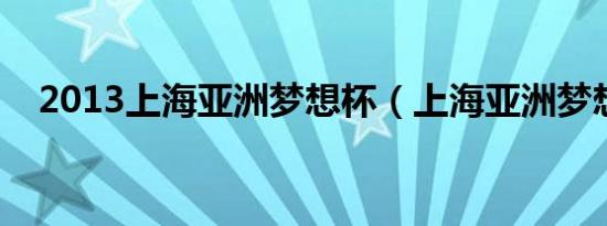 2013上海亚洲梦想杯（上海亚洲梦想杯）