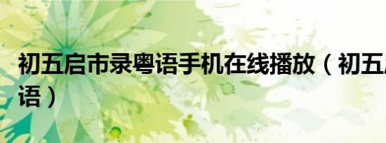 初五启市录粤语手机在线播放（初五启市录粤语）