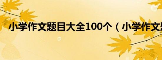 小学作文题目大全100个（小学作文题目）