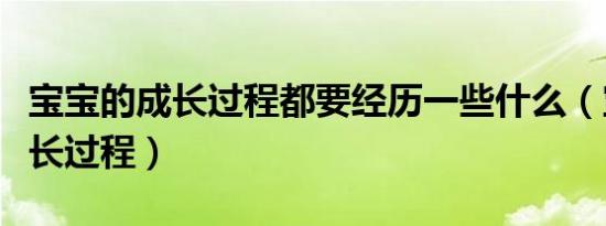 宝宝的成长过程都要经历一些什么（宝宝的成长过程）