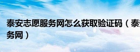 泰安志愿服务网怎么获取验证码（泰安志愿服务网）