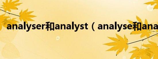 analyser和analyst（analyse和analyze）