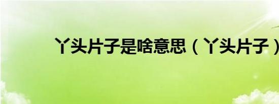 丫头片子是啥意思（丫头片子）