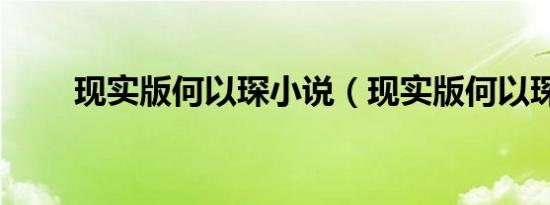 现实版何以琛小说（现实版何以琛）