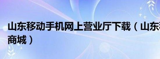 山东移动手机网上营业厅下载（山东移动网上商城）