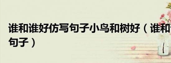谁和谁好仿写句子小鸟和树好（谁和谁好仿写句子）