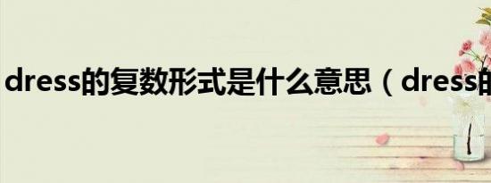 dress的复数形式是什么意思（dress的复数）