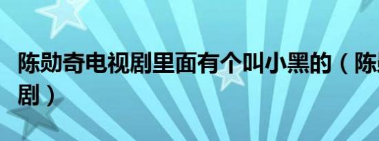 陈勋奇电视剧里面有个叫小黑的（陈勋奇电视剧）