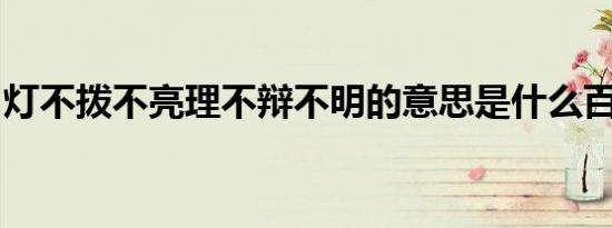 灯不拨不亮理不辩不明的意思是什么百度百科