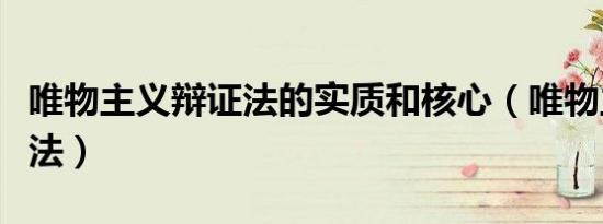 唯物主义辩证法的实质和核心（唯物主义辩证法）