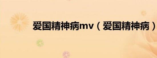 爱国精神病mv（爱国精神病）