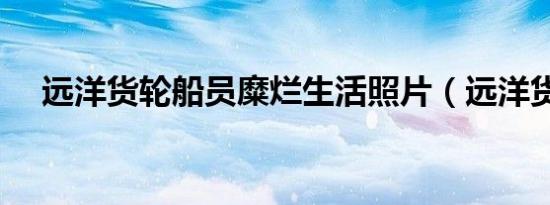远洋货轮船员糜烂生活照片（远洋货轮）
