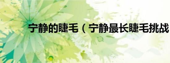 宁静的睫毛（宁静最长睫毛挑战）