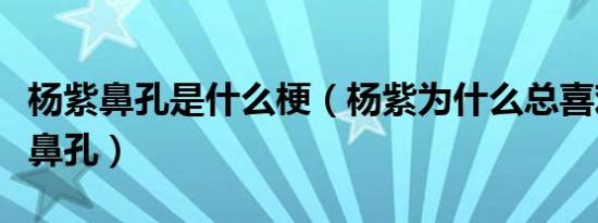 杨紫鼻孔是什么梗（杨紫为什么总喜欢插男星鼻孔）