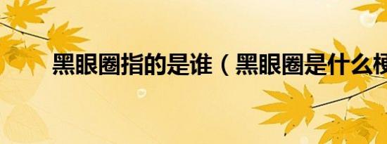 黑眼圈指的是谁（黑眼圈是什么梗）