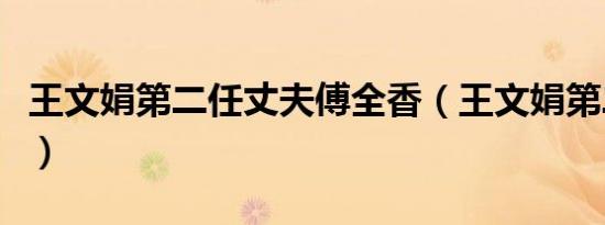 王文娟第二任丈夫傅全香（王文娟第二任丈夫）