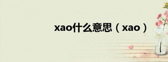 xao什么意思（xao）