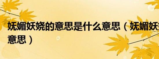 妩媚妖娆的意思是什么意思（妩媚妖娆是什么意思）