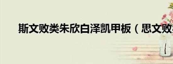 斯文败类朱欣白泽凯甲板（思文败类）