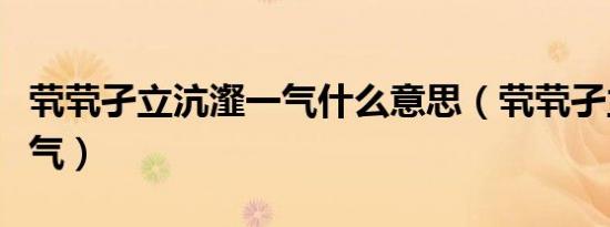 茕茕孑立沆瀣一气什么意思（茕茕孑立沆瀣一气）