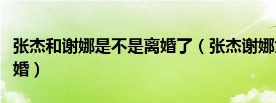 张杰和谢娜是不是离婚了（张杰谢娜为什么离婚）