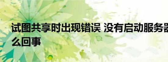 试图共享时出现错误 没有启动服务器服务怎么回事