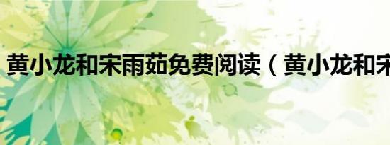 黄小龙和宋雨茹免费阅读（黄小龙和宋雨茹）