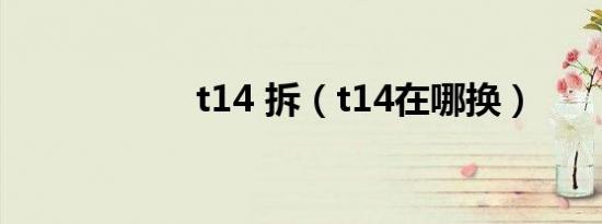 t14 拆（t14在哪换）