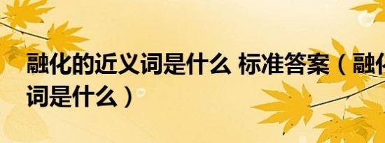 融化的近义词是什么 标准答案（融化的近义词是什么）