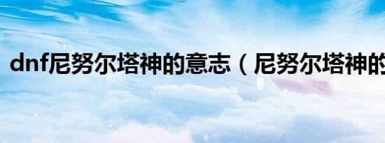dnf尼努尔塔神的意志（尼努尔塔神的意志）