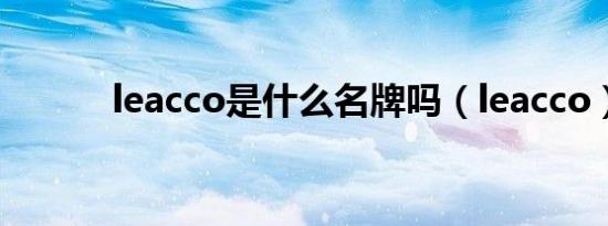 leacco是什么名牌吗（leacco）
