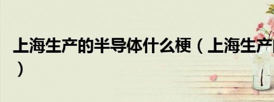 上海生产的半导体什么梗（上海生产的半导体）