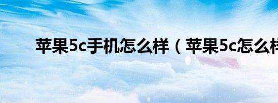 苹果5c手机怎么样（苹果5c怎么样）