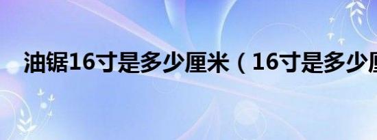 油锯16寸是多少厘米（16寸是多少厘米）