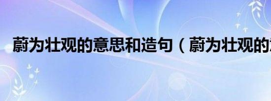 蔚为壮观的意思和造句（蔚为壮观的意思）
