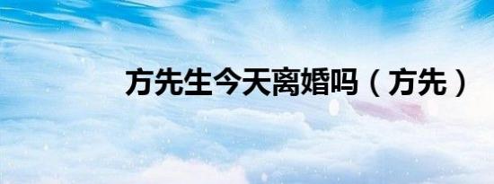 方先生今天离婚吗（方先）