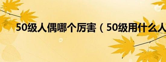 50级人偶哪个厉害（50级用什么人偶）
