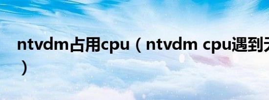ntvdm占用cpu（ntvdm cpu遇到无效指令）