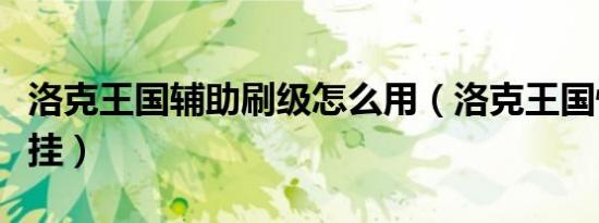 洛克王国辅助刷级怎么用（洛克王国快速升级挂）