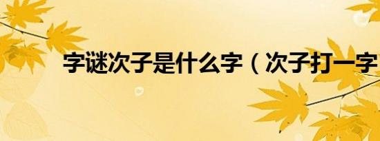 字谜次子是什么字（次子打一字）
