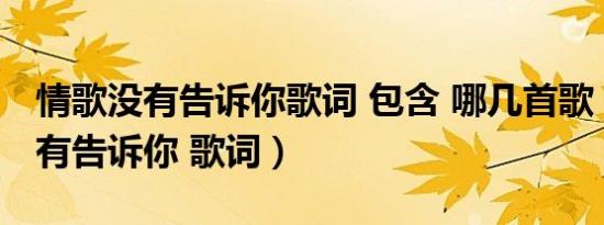 情歌没有告诉你歌词 包含 哪几首歌（情歌没有告诉你 歌词）